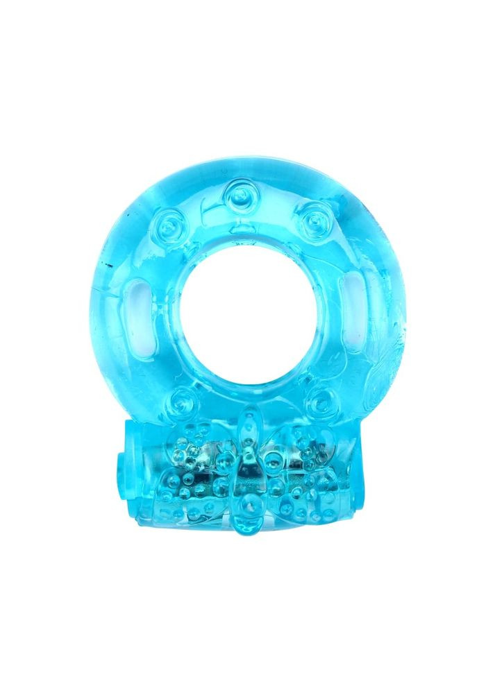 Эрекционное кольцо с вибропулей, голубое (цена за 1шт.) Chisa (315633630)