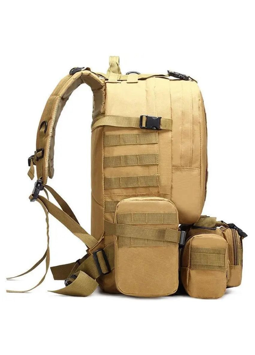 Рюкзак тактичний 60 л койот з підсумками 4в1 водостійкий Oxford 600D, військовий рюкзак No Brand (330758142)