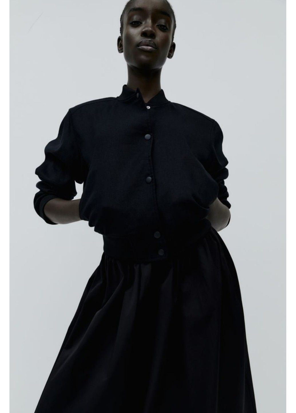 Чорна літня жіноча лляна куртка бомбер н&м (56836) xs чорна H&M
