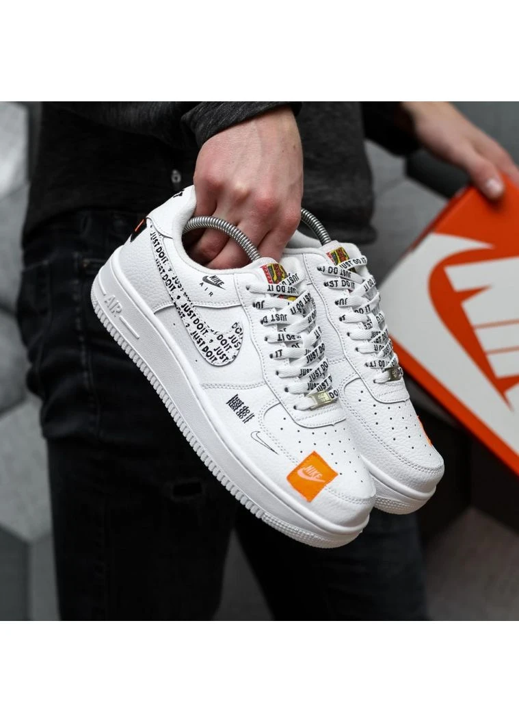 Белые летние кроссовки nike air force 1 low just do it white найк аир форс 1 No Brand