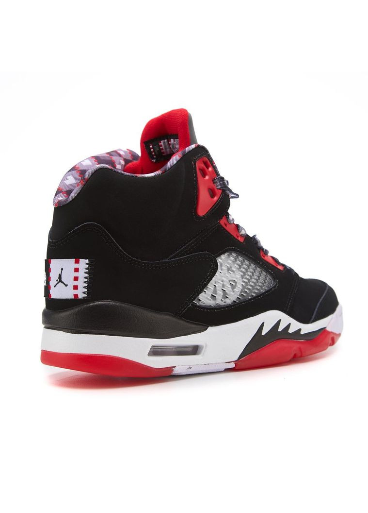 Чорні Осінні кросівки чоловічі nike air jordan 5 retro quai 54 black red найк аір джордан No Brand