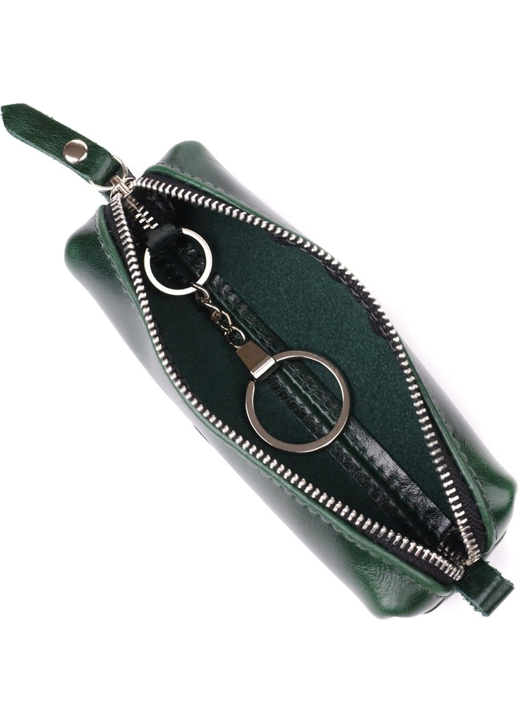 Практична ключниця з натуральної гладкої шкіри 22943 Зелений Grande Pelle (330359616)