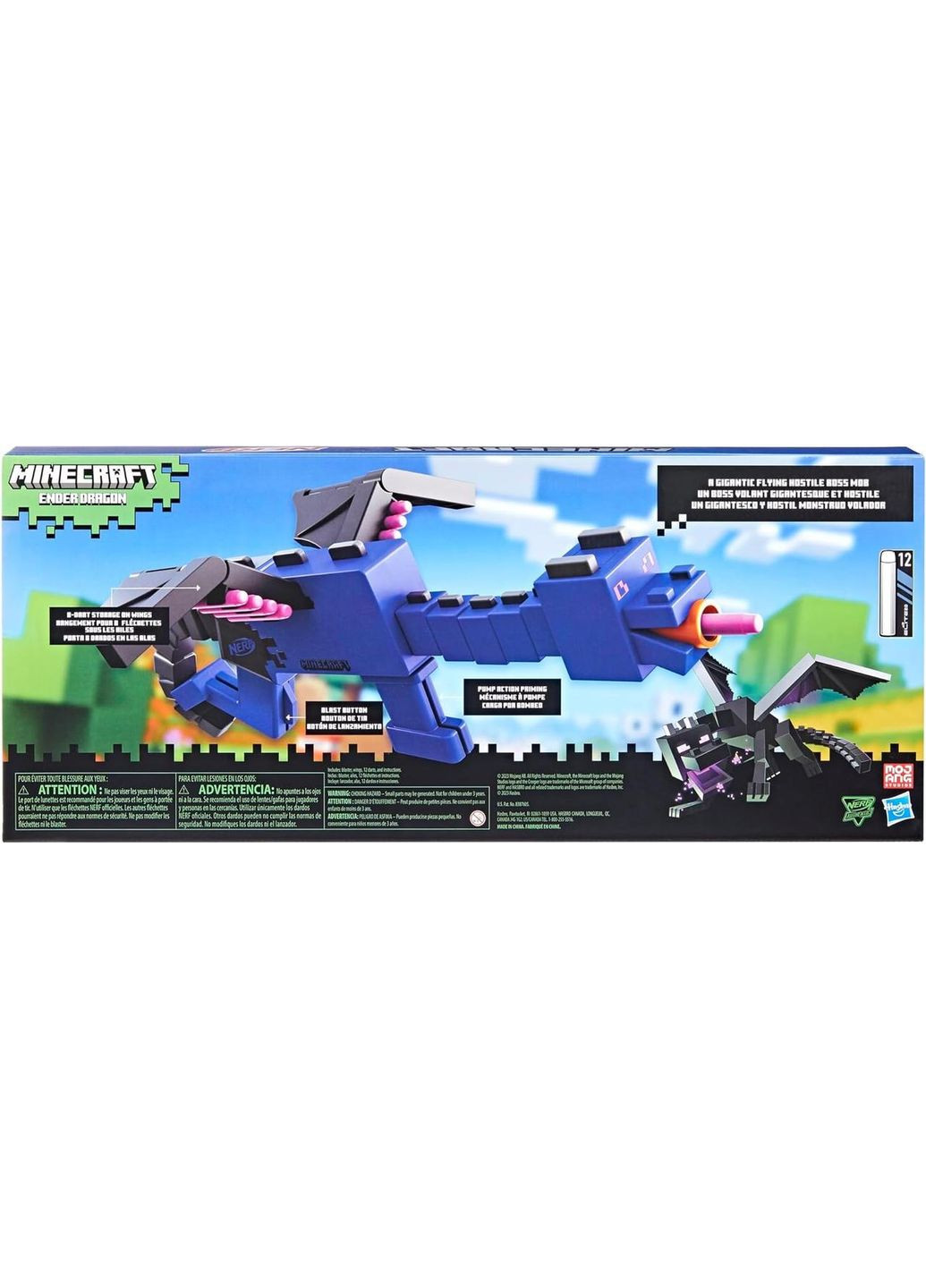 Бластер Nerf Minecraft Ender Dragon Нерф Майнкрафт Дракон енду (Ендер-дракон) Оригінал Hasbro (365251419)