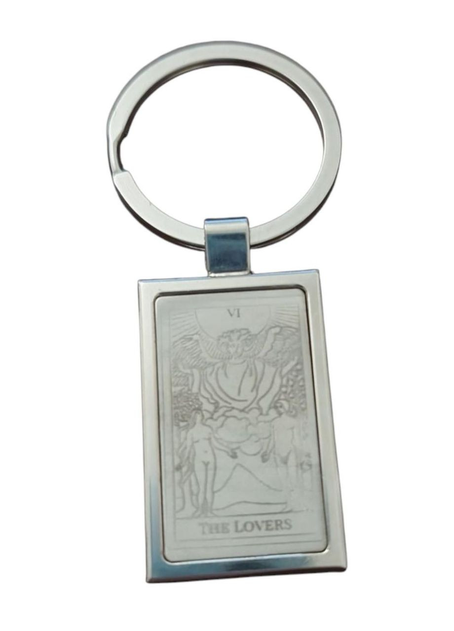 Брелок металлический для ключей с картой Таро Влюбленные 80 мм двухсторонний No Brand (335821019)