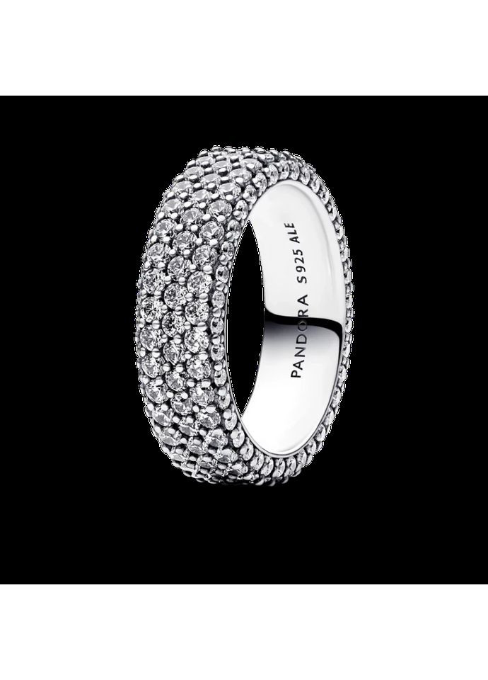 Срібна каблучка Пандора "Три ряди паве" Kabluchka (355345921)