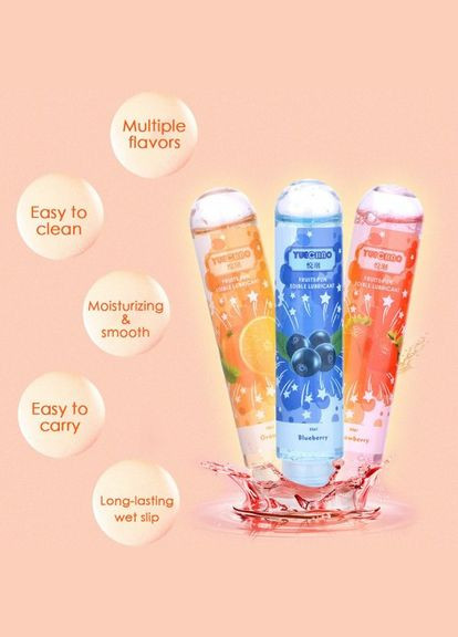 Інтимна змазка на водній основі оральна Fruits Fun 80 mg Апельсин Lovetoy (303881418)