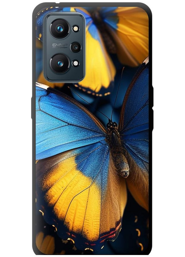 TPU чорний чохол 'Жовто-блакитні метелики' для Endorphone Realme GT Neo 2 (285708261)
