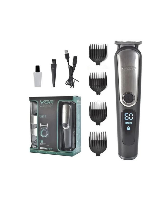 Триммер V105 аккумуляторная машинка для стрижки с дисплеем VGR (300079465)