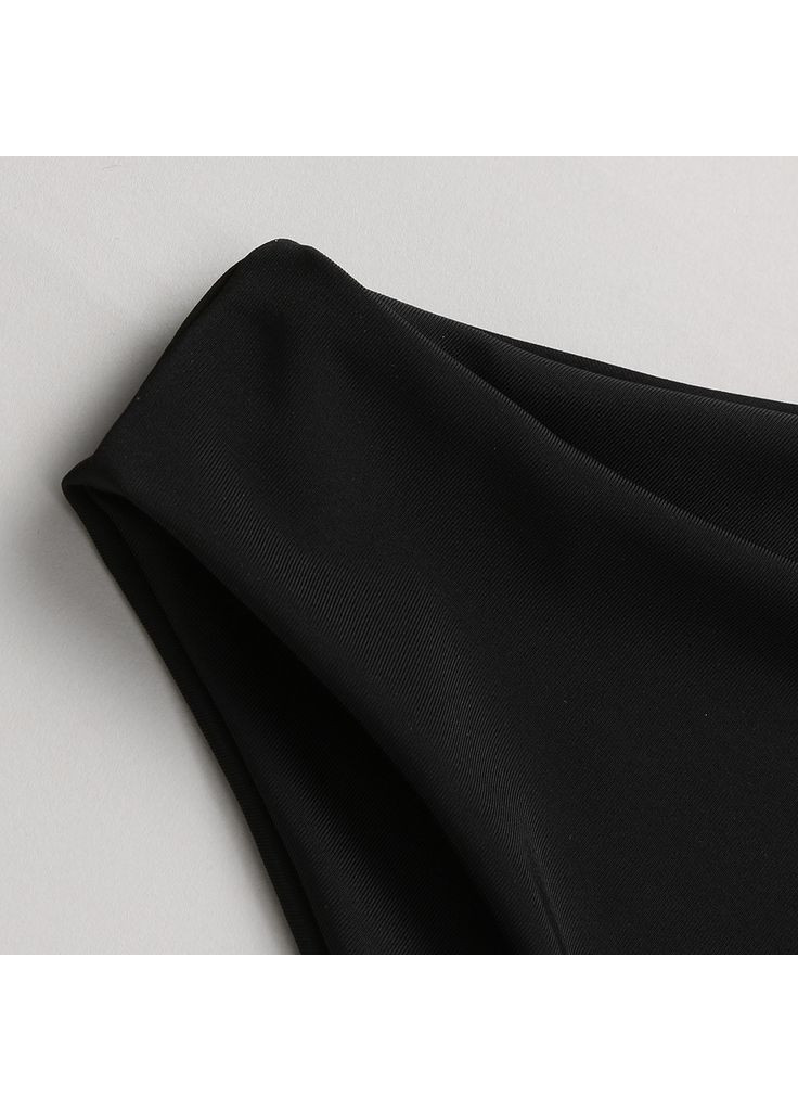 Чорний літній купальник жіночий бандо роздільний чорний з леопардовим принтом China