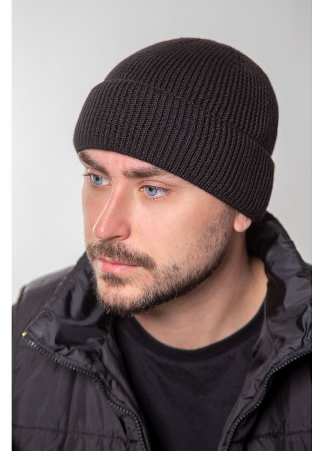 Чоловіча шапка-балаклава в'язана "Трій" з підворотом Braxton (366031776)