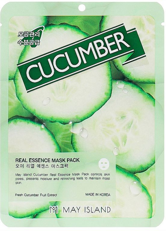 Маска для лица тканевая с огурцом Real Essence Cucumber Mask Pack 25ml (2-904954) May Island (369796829)