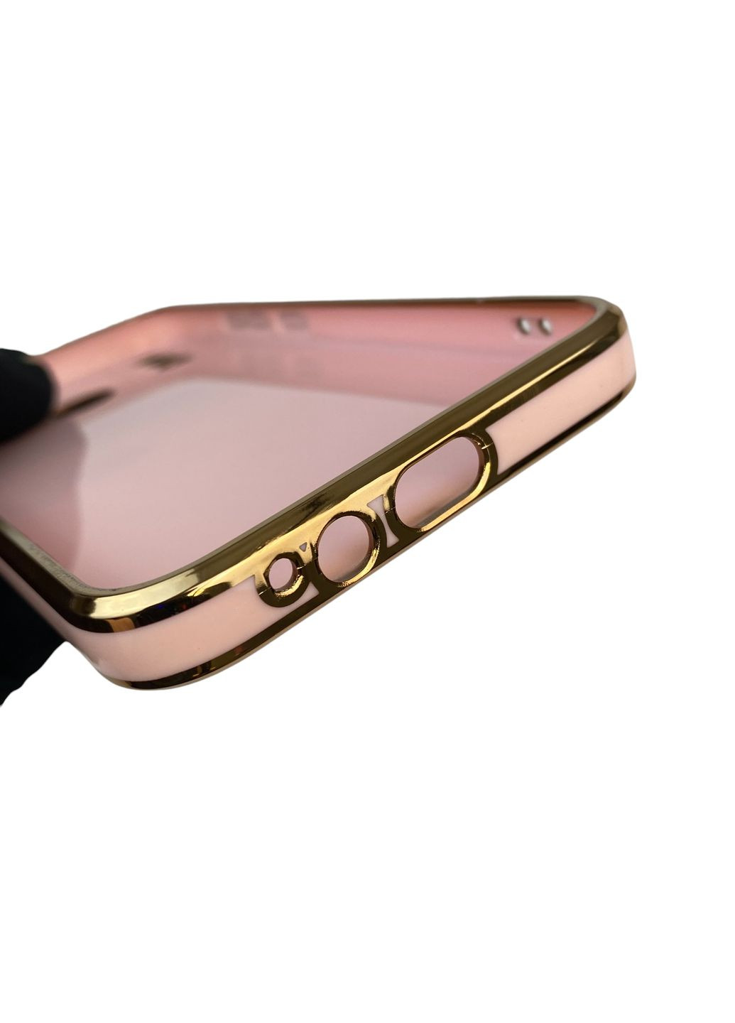 Чехол для Spark 6 Go KE5 с кольцом-подставкой с золотой окантовкой на техно спарк 6 го пудровый gs1 Tecno (366228153)