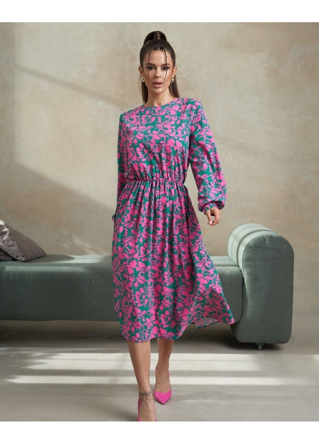 Зеленое повседневный платье 14475 xxl зеленый ISSA PLUS