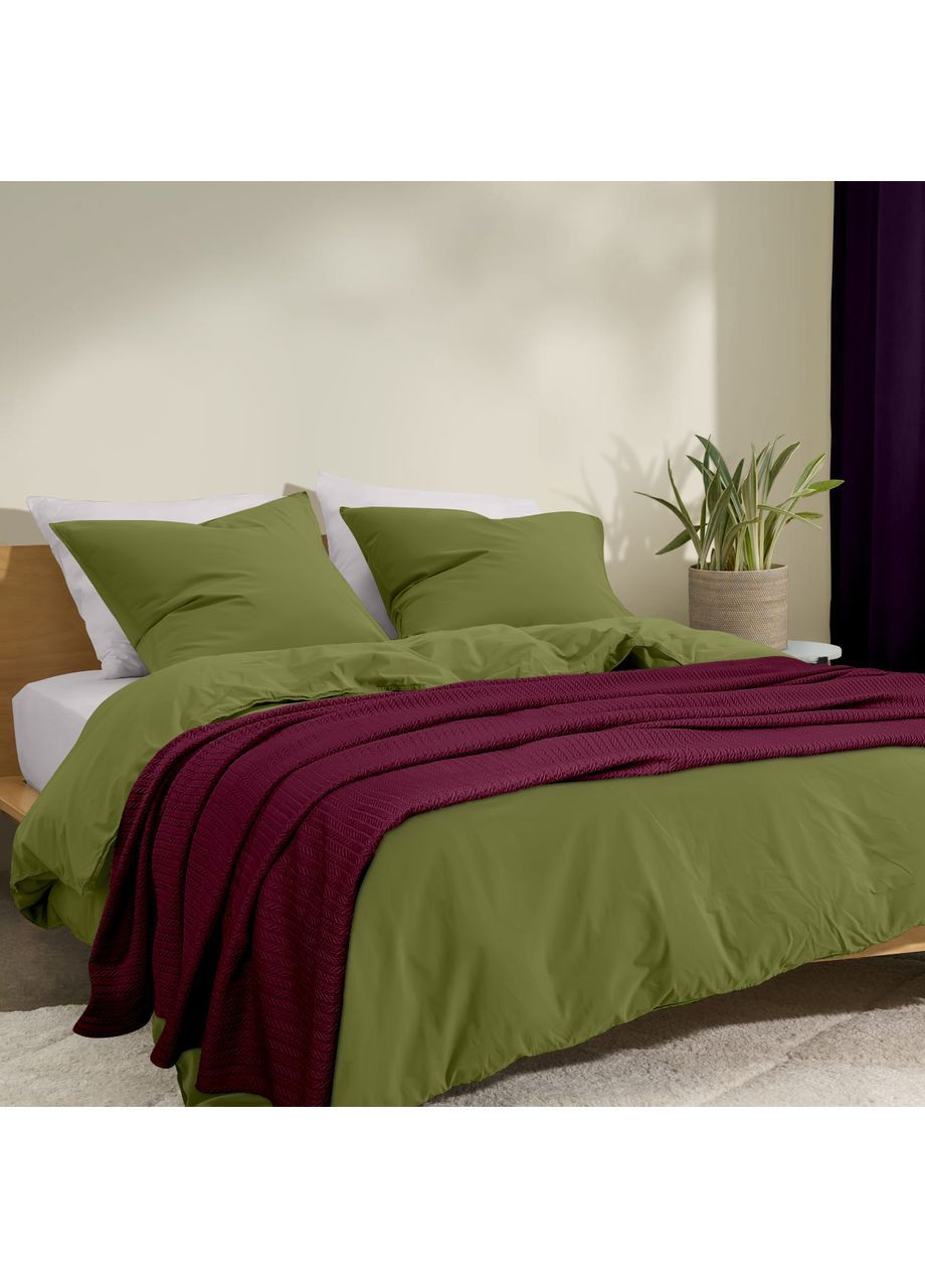 Плед-покривало косичка 200х220 см Ruby Knitted Braid Бордовий Cosas (369668509)