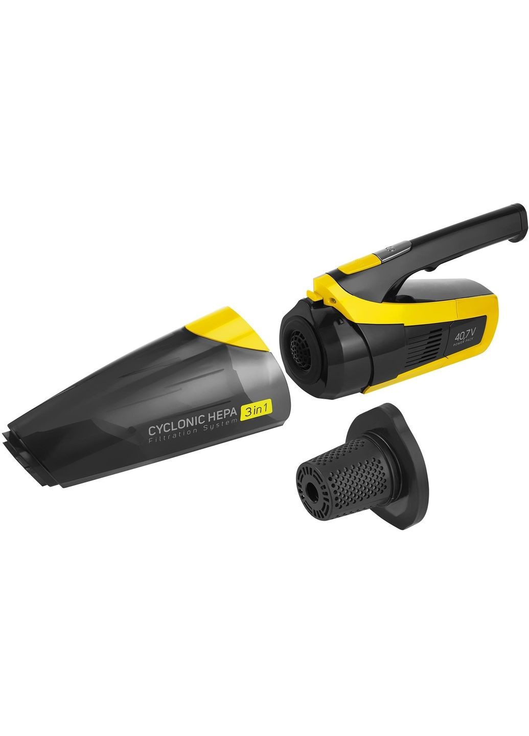 Пылесос беспроводный, влажная уборка, пыль 0,5л, НЕРА, черно-желтый Sencor (315600537)