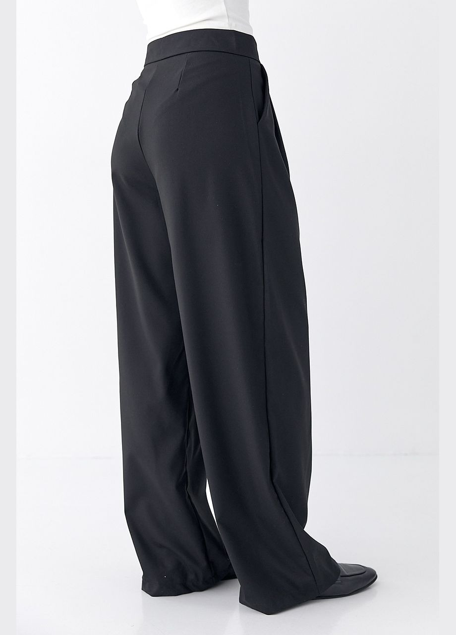 Класичні широкі штани зі складками - сірий Lurex (324392817)