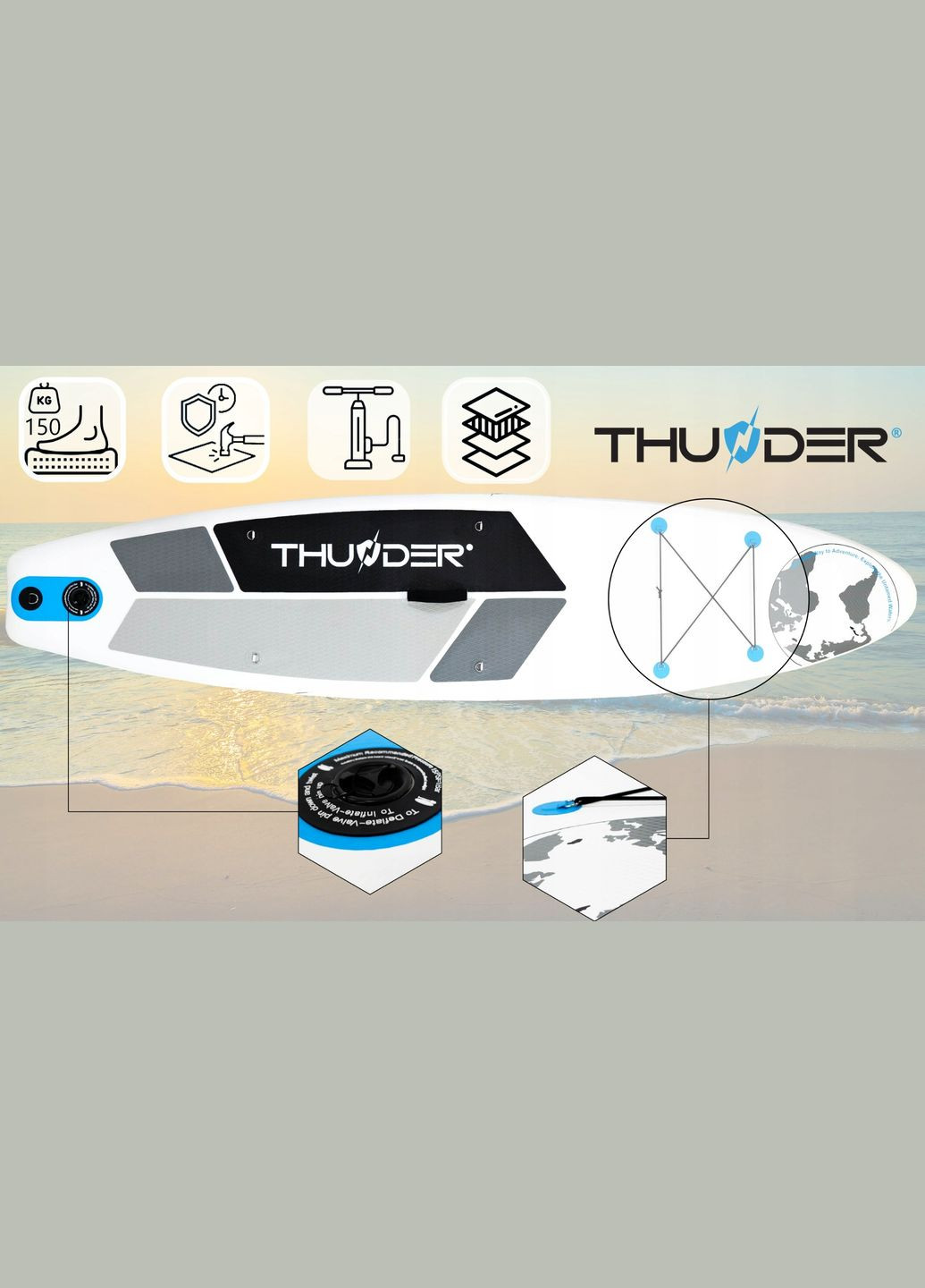 Дошка для серфінгу Thunder sup-planet-blue (285273170)