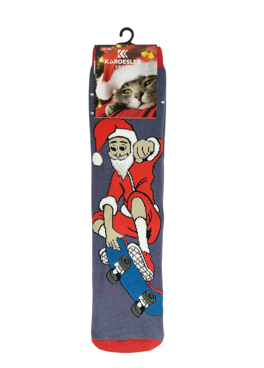 Серые женские махровые новогодние носки Kardesler (313442934)