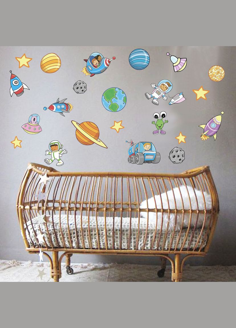 Детская Наліпка на стену виниловая "Космос" в детскую для мальчика Zatarga (325881729)