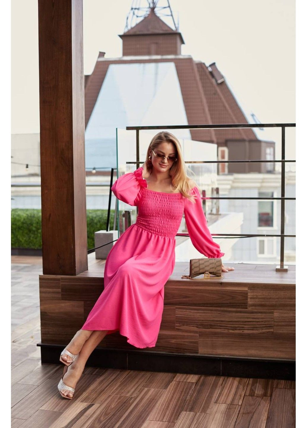 Малиновое женское платье креп модель 237 малиновый Україна