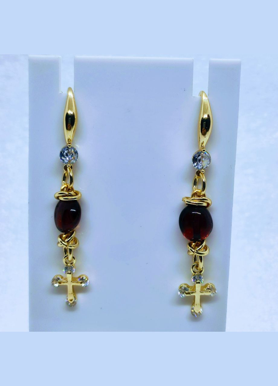 Серьги 3051 из натурального янтаря MINOV (311310508)