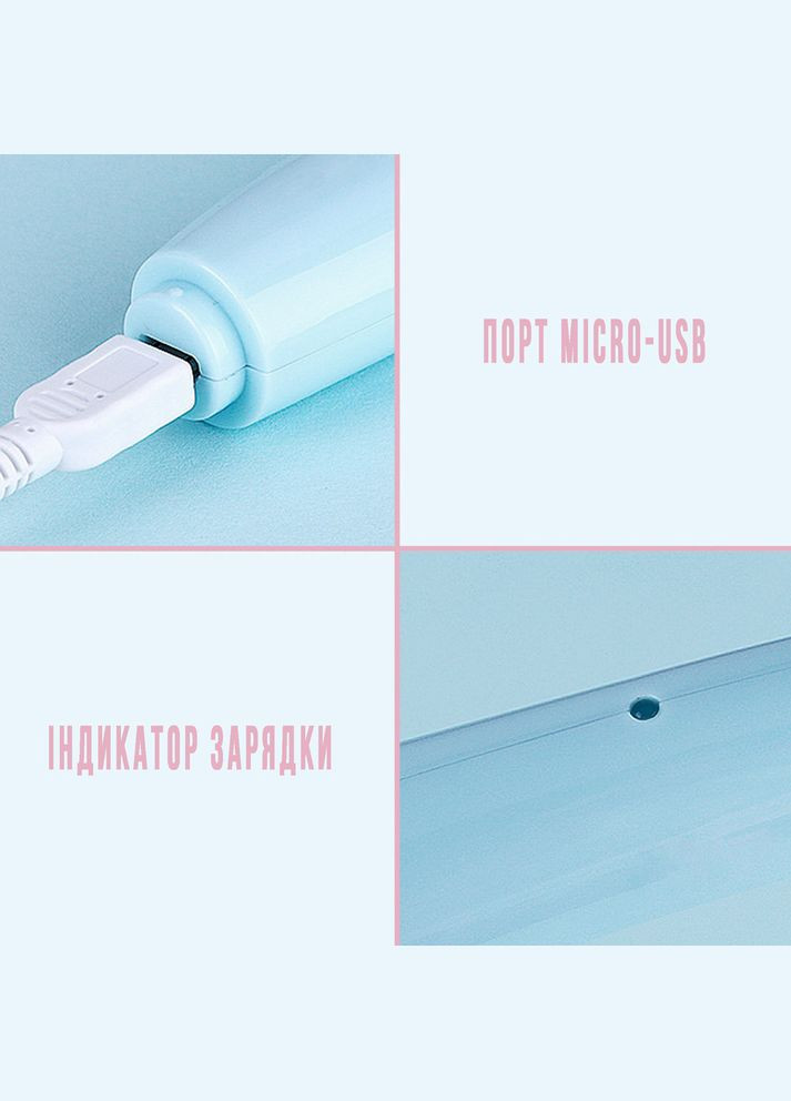 Электрическая резинка 8305 аккумуляторная, голубая Tenwin (328948503)