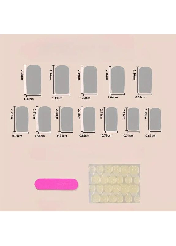 Накладні нігті з клеєм і пилкою 24 шт, набір накладних нігтів матовий шоколад із золотим флористичним дизайном No Brand (370290229)