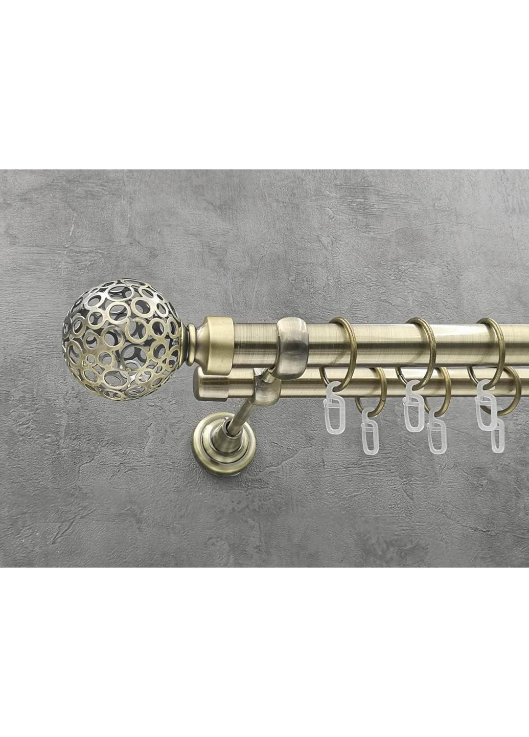 Карниз Савона гладка штанга подвійний відкритий 25/19 мм 160 см Антик Quadrum (352782302)