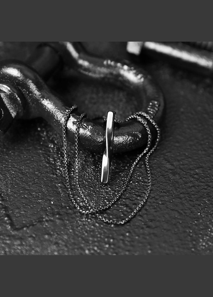 Мужская металлическая серебряная подвеска, цепочка с кулоном, спираль No Brand (328251202)