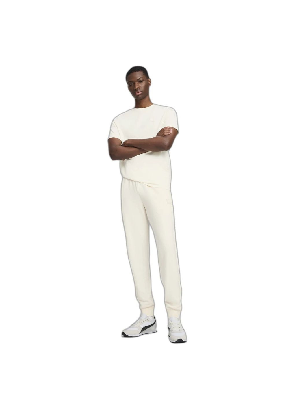 Бежева футболка чоловіча ess elevated tee beige 684726-99 Puma