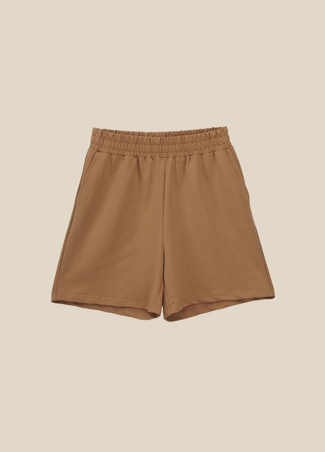 Шорты однотонные женские WBC02406 Коричневый shop (2000990675354) LAWA Шорти трикотажні (299001835)