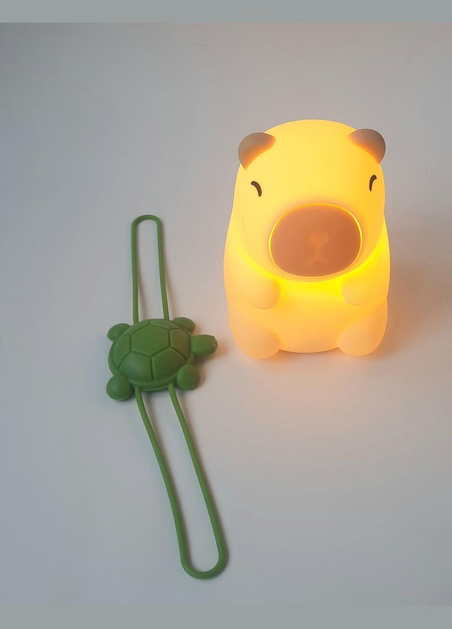 Нічник акумуляторний Капібара з рюкзаком черепашки 1200 мАг є 7 кольорів таймер 30хв YH-328 No Brand (332627469)