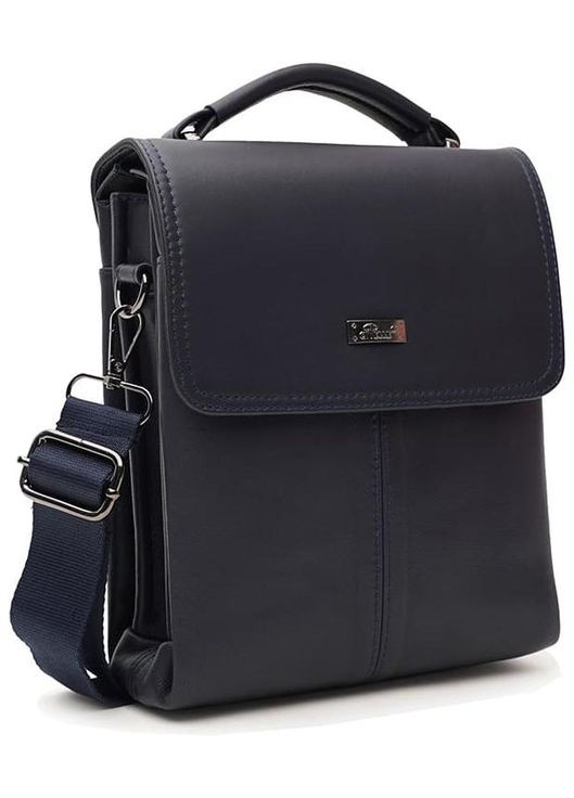 Сумка планшет через плече чоловіча з натуральної шкіри синій 36609 Ricco Grande (353690157)