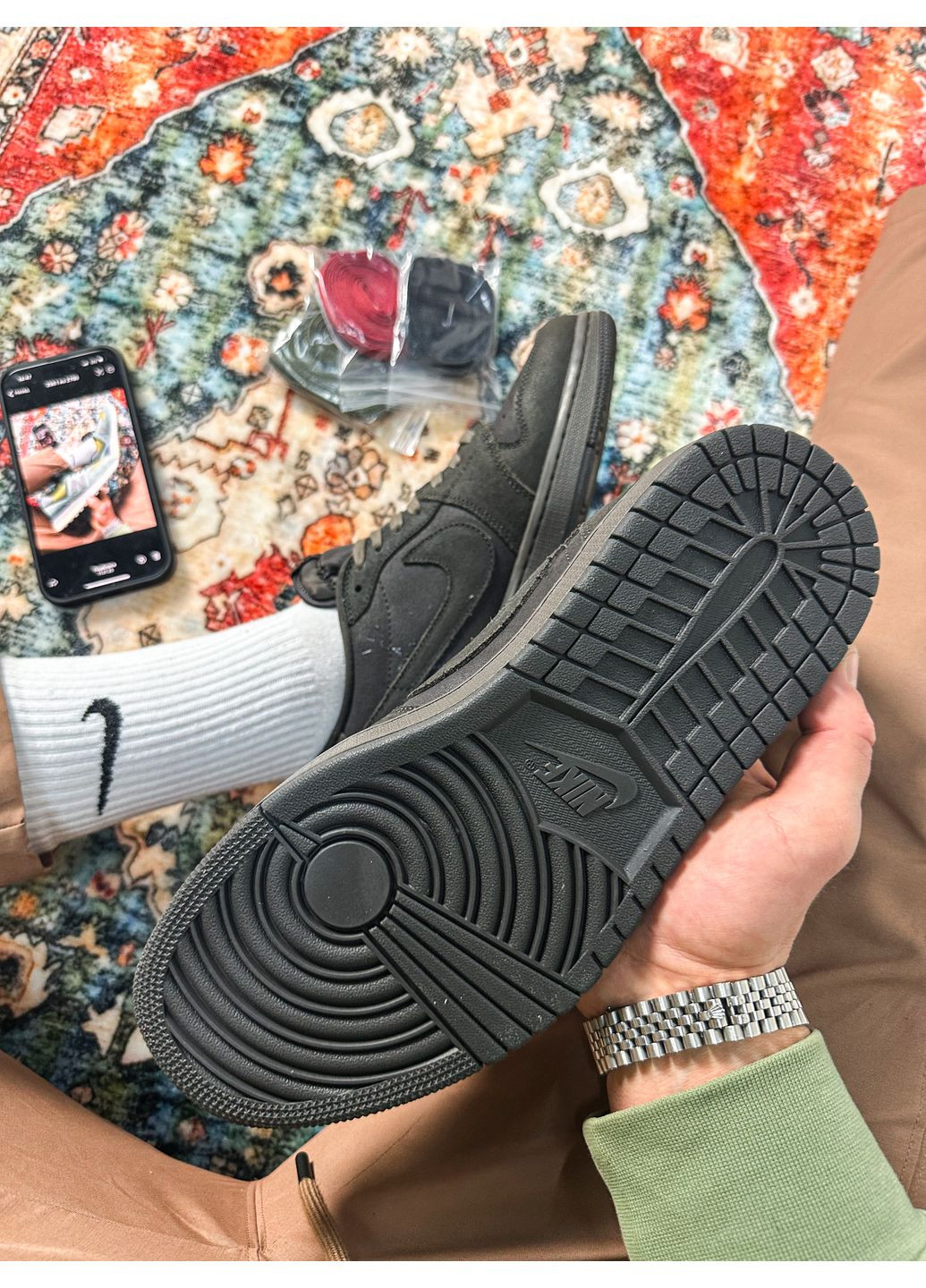 Коричневі всесезон кросівки чоловічі і жіночі nike air jordan 1 low x travis skott velvet brown and dark mocha | найк еір джордан 1 коричневі No Brand