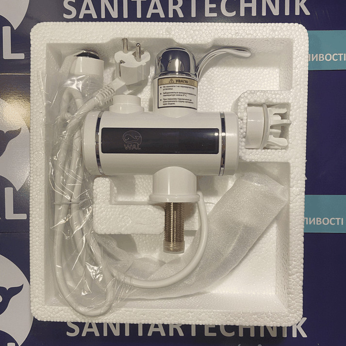 Електричний проточний водонагрівач для кухні 3 кВт кран водонагрівач LOTER7A502 змішувач WAL (327435286)