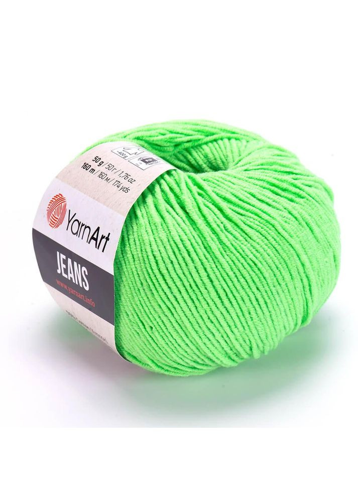 Пряжа Jeans, полухлопок, №60 лайм, 50 гр YarnArt (340483500)