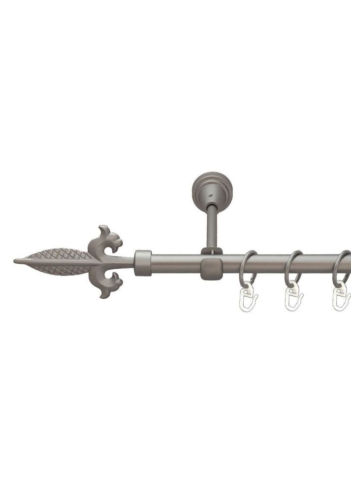 Карниз Генуя металевий однорядний відкритий гладка труба Сатин 16 мм 160 см (6091291) ORVIT (300798773)