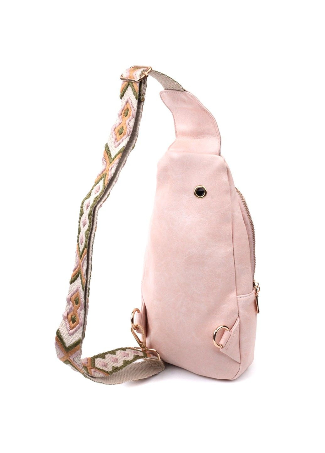 Женская слинг сумка через плечо из экокожи 22750 Розовый Vintage (303877169)