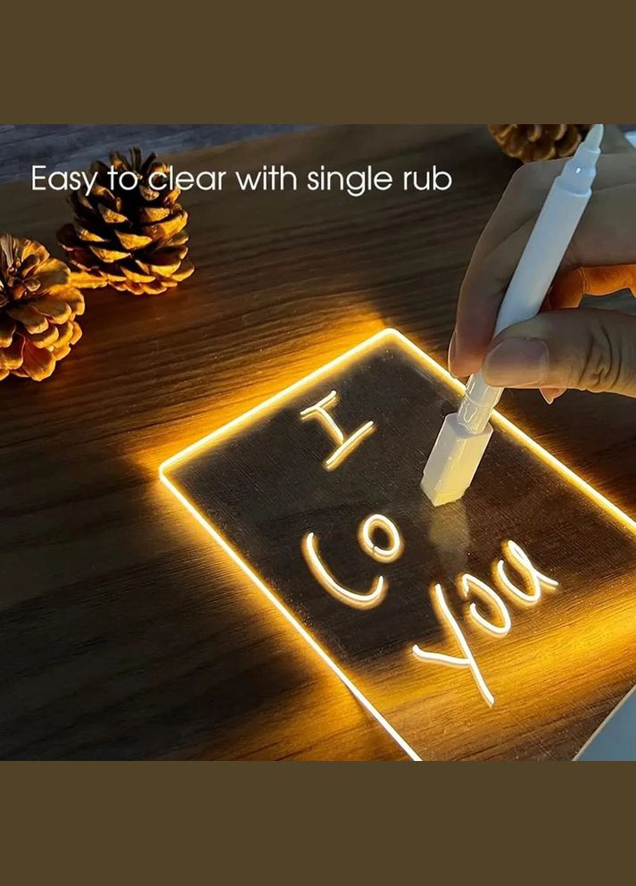 Светильник-ночник, планер, маркер для записей, на подставке с LED-подсветкой No Brand (308390412)