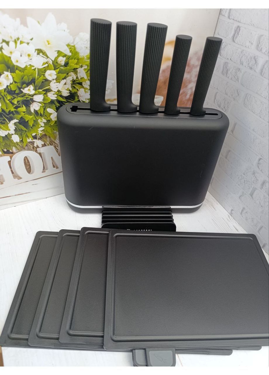 Копія Набір обробних дощок та кухонних ножів EB-3620 10 предметів Чорний Edenberg (364674963)