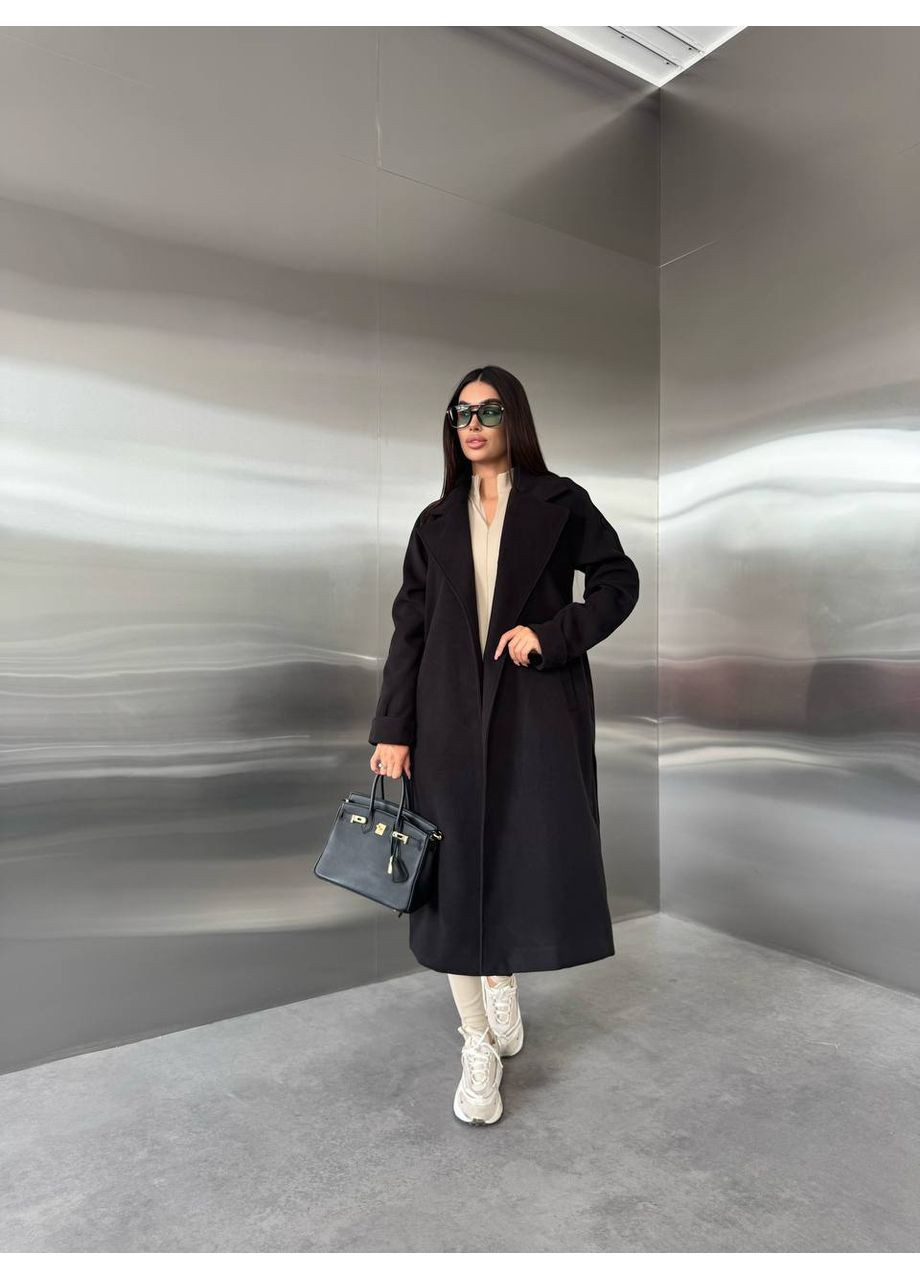 Чорне демісезонне Жіноче пальто з турецького кашеміру — елегантність, тепло та трендовий стиль (заміри в описі) Vione