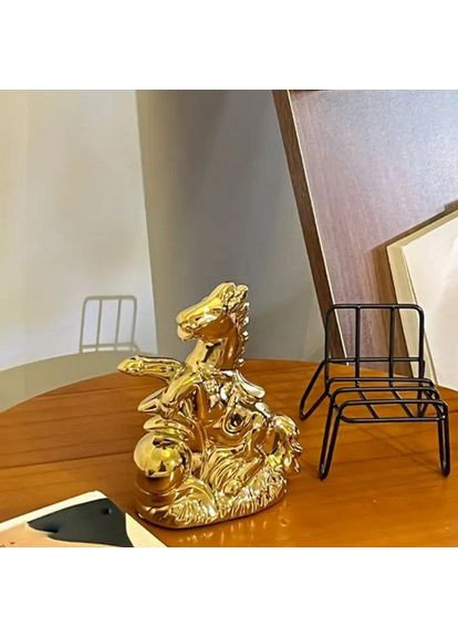 Керамічна настільна вишукана прикраса для дому статуетка золота фігурка у вигляді коня-талісман No Brand (324019511)