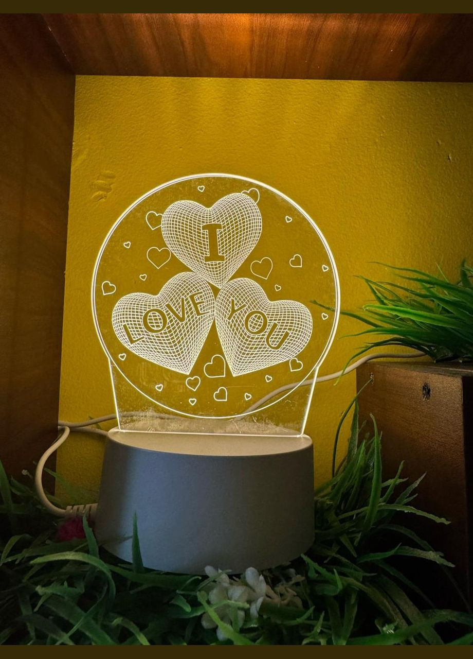 Светильник 3D "I LOVE YOU" – подарок с подсветкой для влюбленных No Brand (346440151)