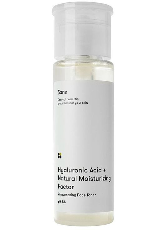 Омолоджувальний тонік для обличчя з гіалуроновою кислотою і натуральним зволожувальним фактором 100ml (1276124-139542) Sane (368620415)