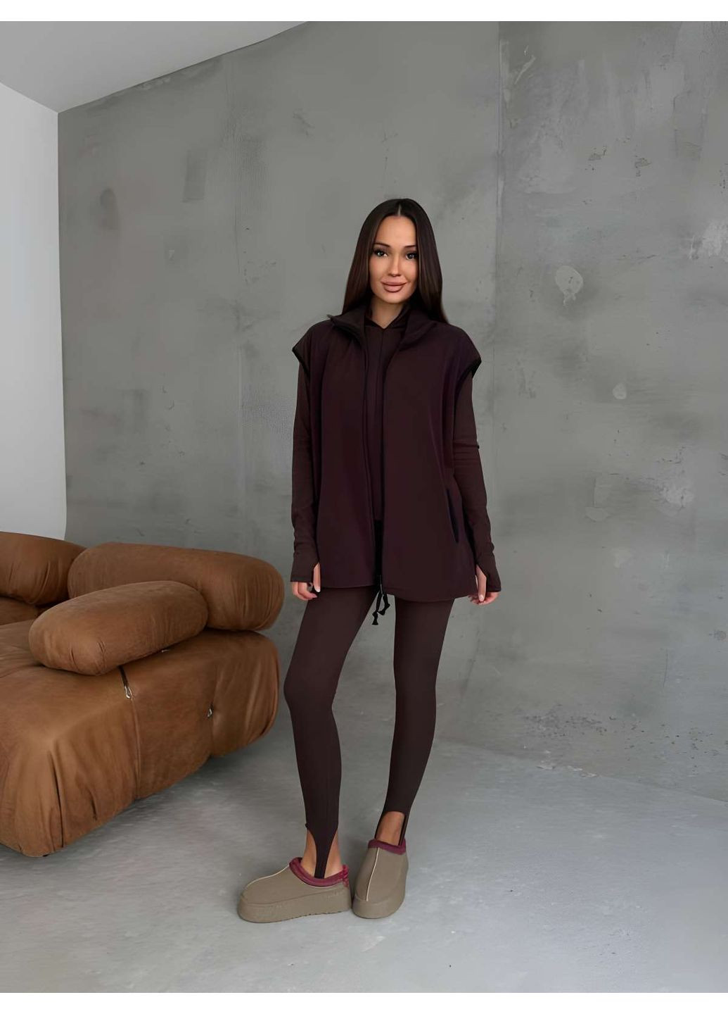 Теплый женский флисовый термокостюм термокомплект термобелье с жилеткой Україна (366868997)