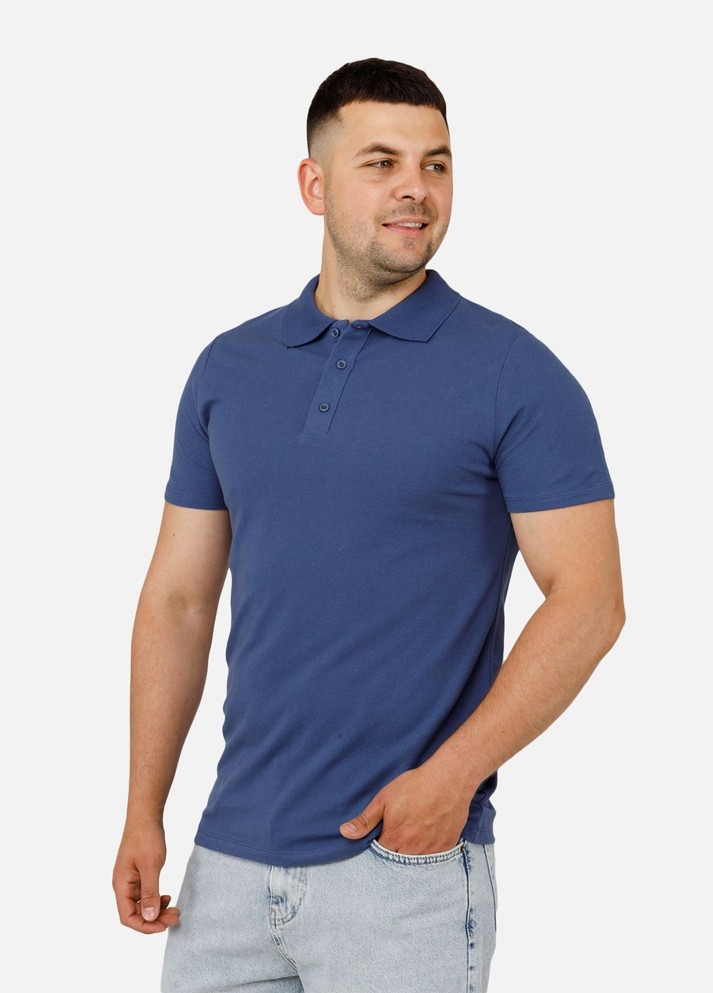Поло чоловічий з коротким рукавом колір синій CB-00251086 Yuki (314909670)