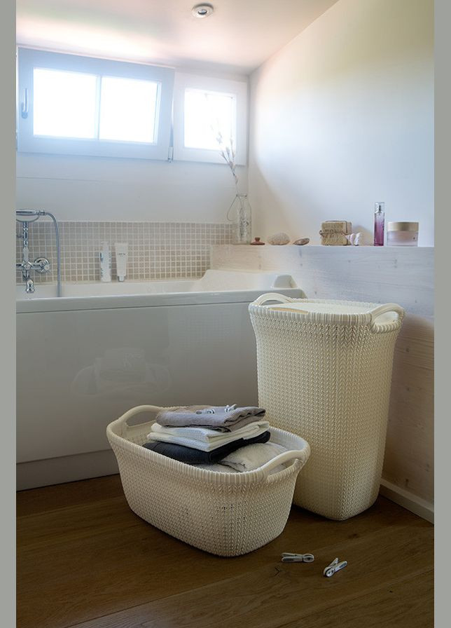 Корзина для білизни пластикова Knit 40 л (03677) Коричнево-сірий Curver (334006349)