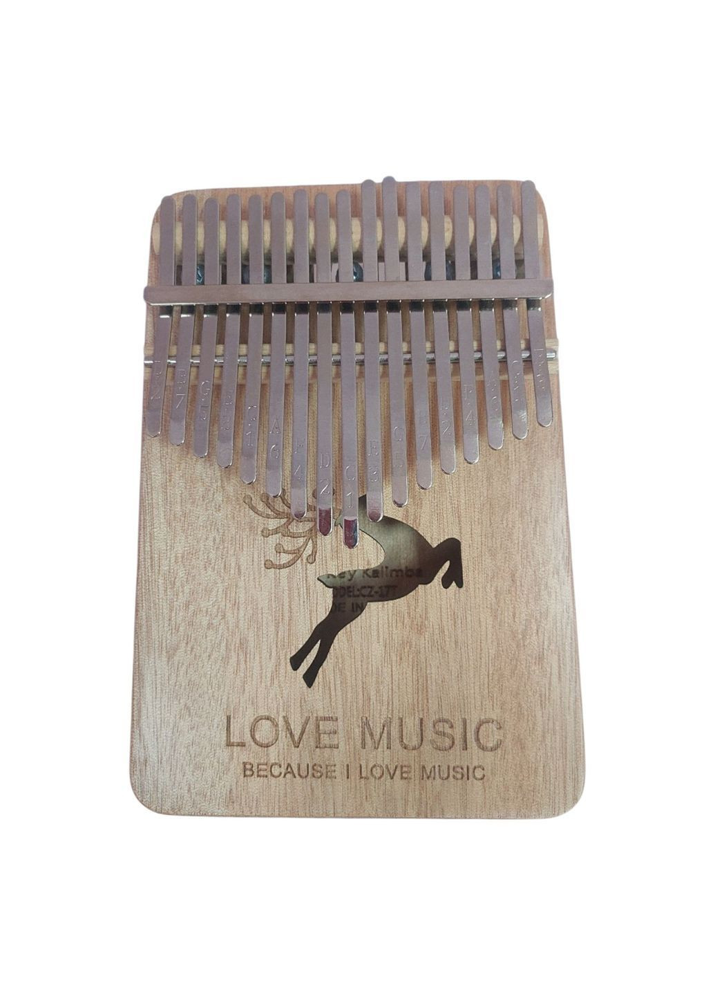 Калімба Kalimba на 17 язичків Ручне фортепіано Благородний Олень Love Music Бежевий K-17-10B No Brand (370719028)