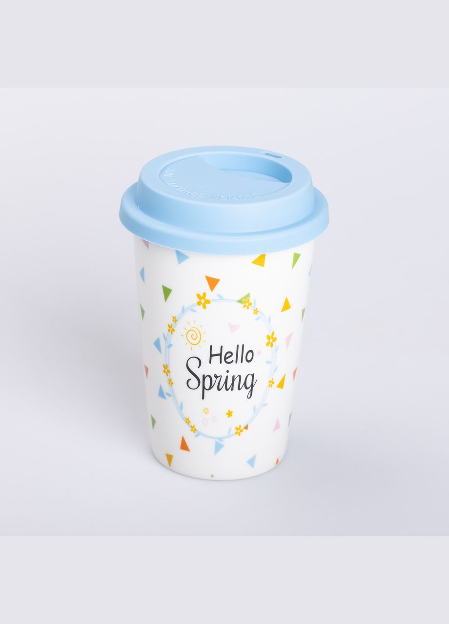 Стакан керамический 420 мл с силиконовой крышкой, hello spring Ceramic (323160180)
