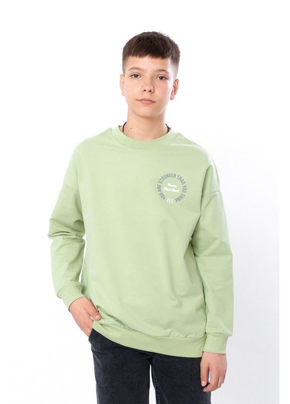 Носи своє світшот для хлопчика (підлітковий) (p-14116) зелений повсякденний